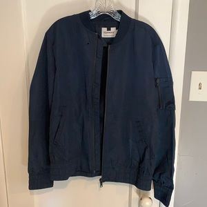 Topman navy blue bomber jacket